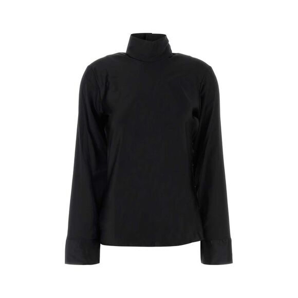 Courreges Women Black Stretch Satin Top